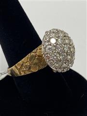 10K YELLOW GOLD CZ RING 7.6G SIZE 10